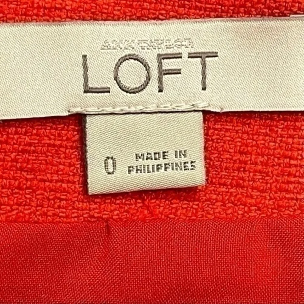 Loft Orange‎ Pockets Straight Skirt NWOT Size 0 School Y2K